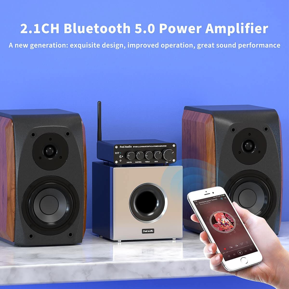 Fosi Audio BT30D Bluetooth 2.1 CH Power Amplifier - Image 3
