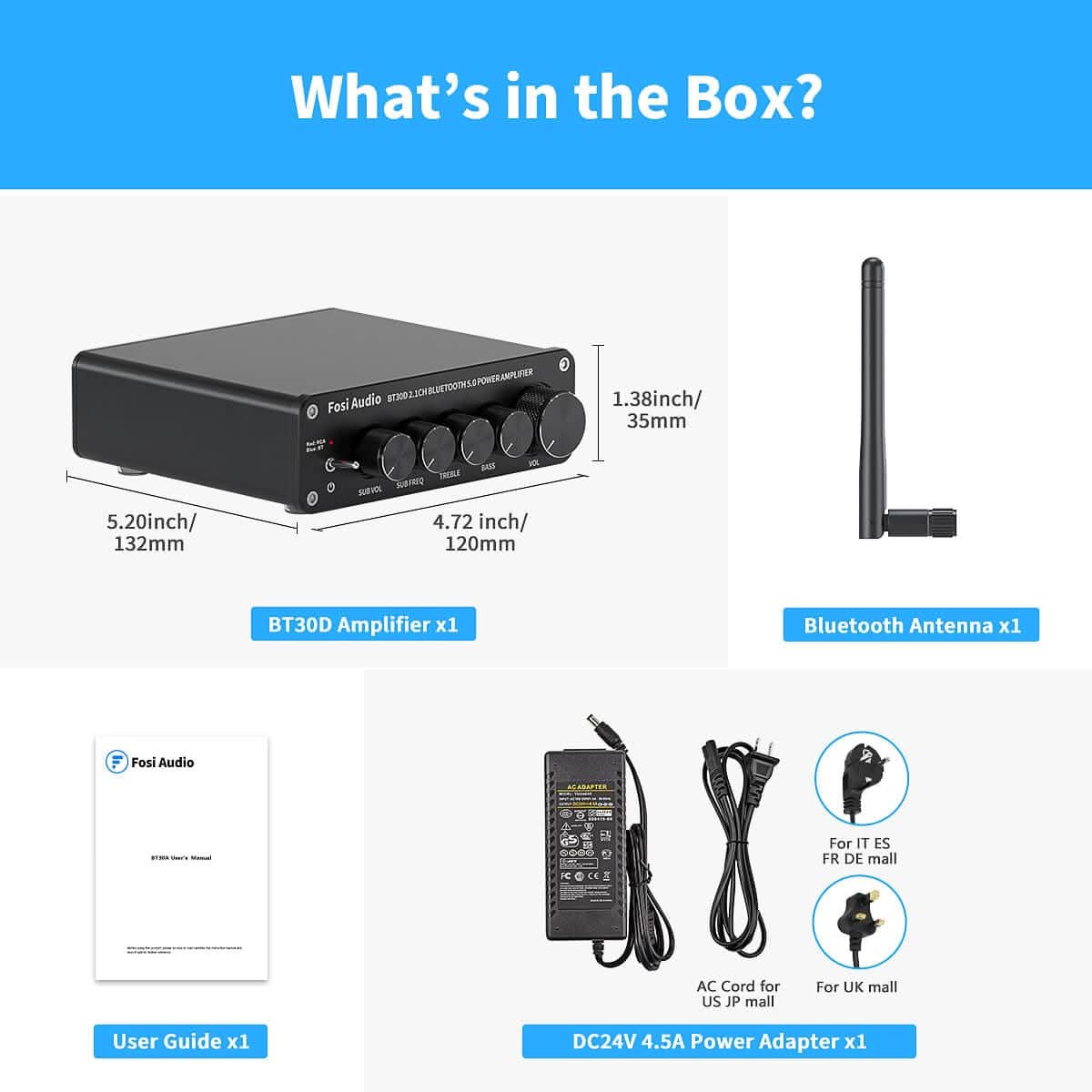 Fosi Audio BT30D Bluetooth 2.1 CH Power Amplifier - Image 6