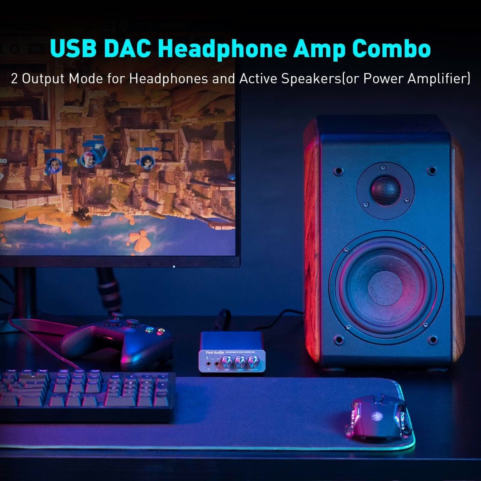 Fosi Audio K5 Pro Gaming DAC Headphone Amplifier - Image 7