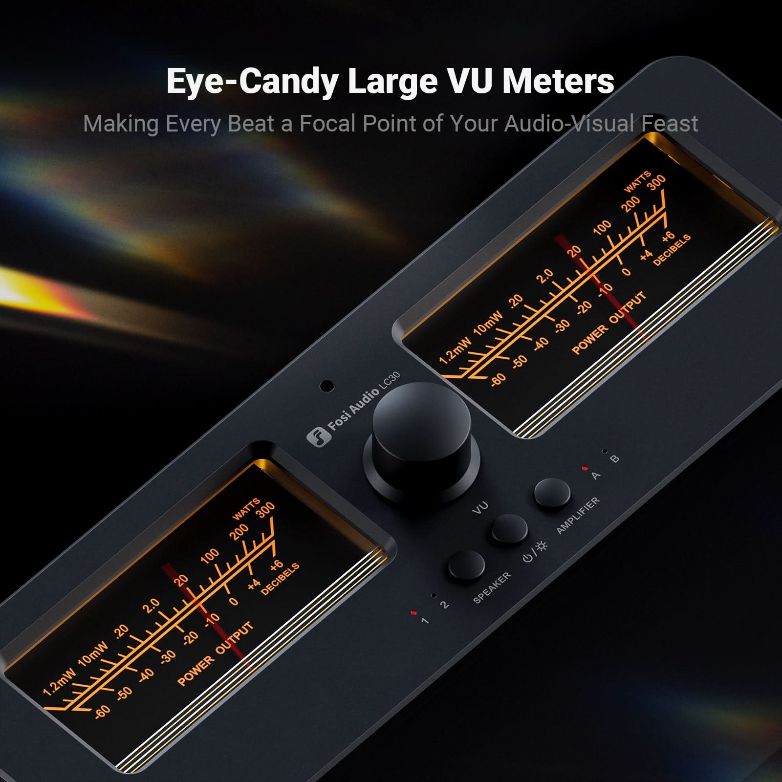 Fosi Audio LC30 VU Meter Amplifier Speaker Selector - Image 11