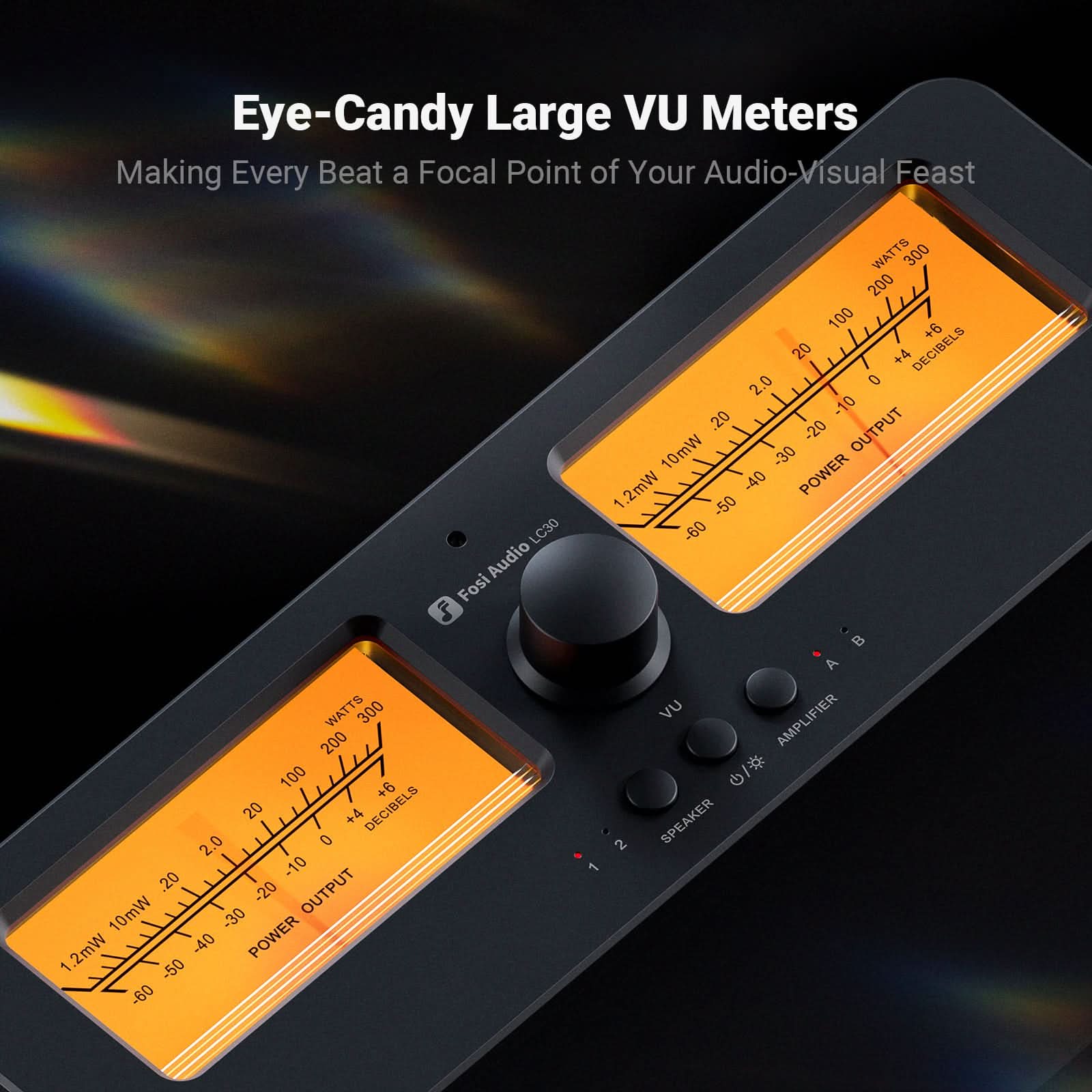 Fosi Audio LC30 VU Meter Amplifier Speaker Selector - Image 3