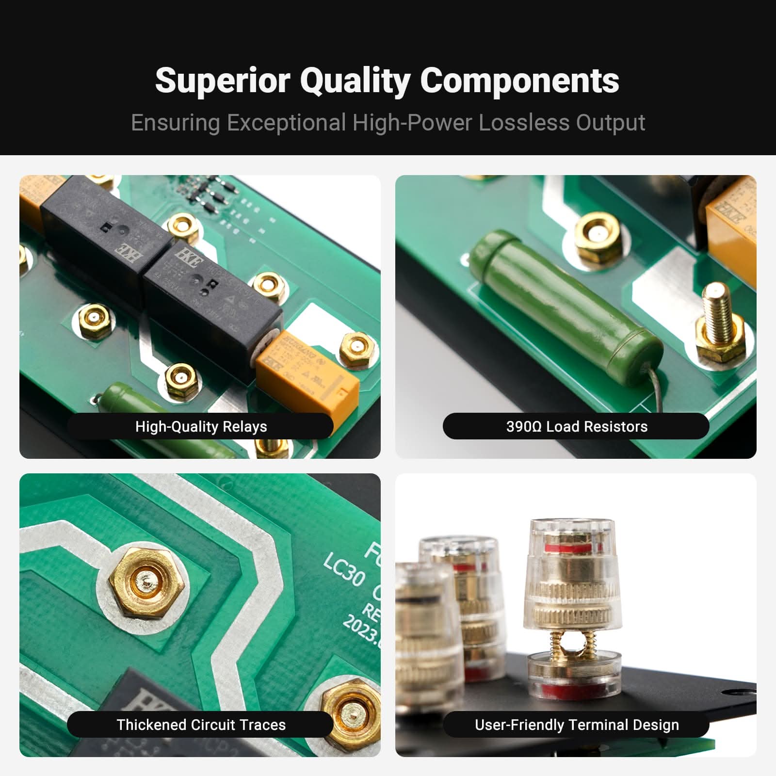 Fosi Audio LC30 VU Meter Amplifier Speaker Selector - Image 5