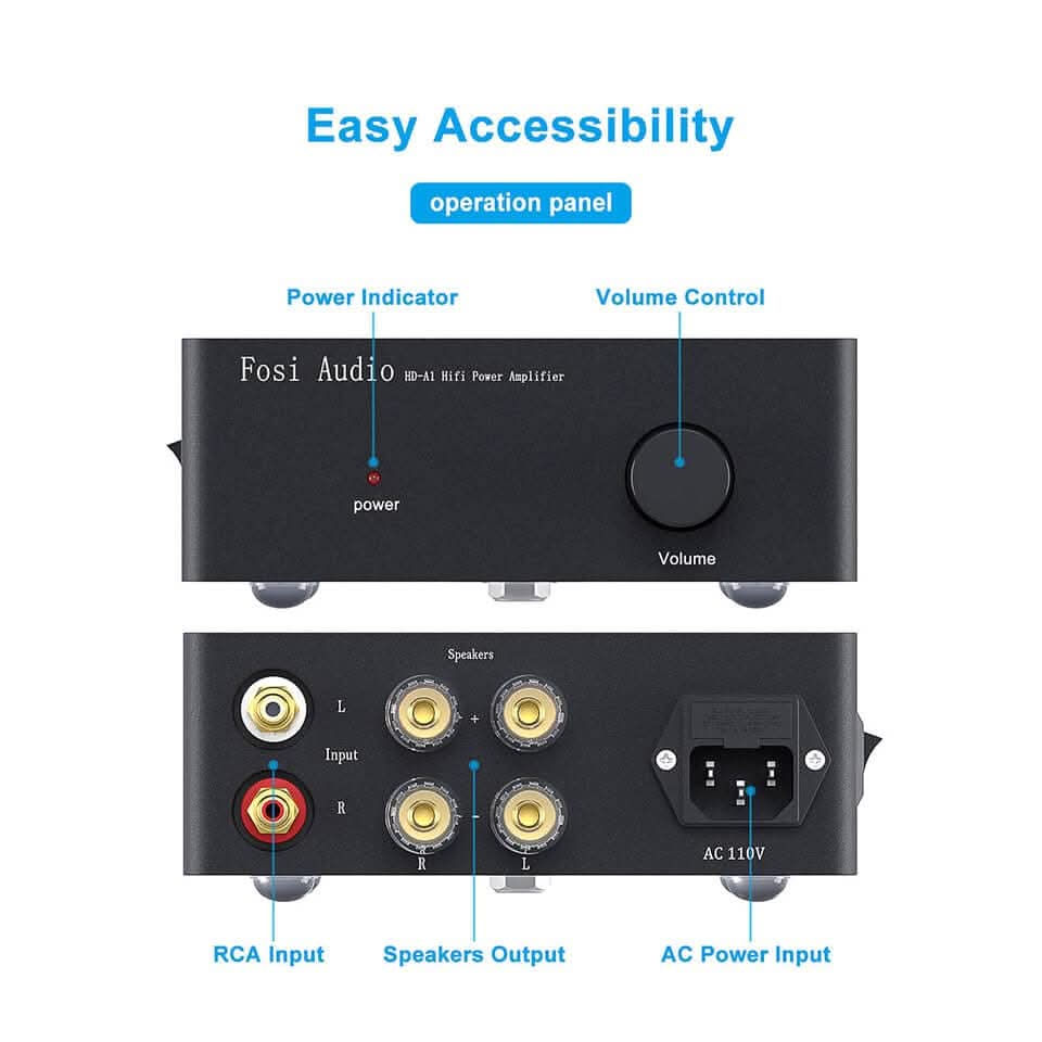 Fosi Audio HD-A1 Hi-Fi Home Class AB Power Amplifier - Image 9